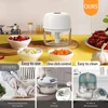 Electric Garlic Chopper Mini Portable Electric Vegetable Garlic Onion Meat Chopper Wireless Electric Food Processor Mini Chopper 6