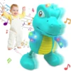 Electric dancing dinosaur,  puzzle toys with lighting and music,universal rotation walking and dancing(prepare your own battery) 1