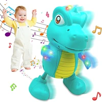 Electric dancing dinosaur,  puzzle toys with lighting and music,universal rotation walking and dancing(prepare your own battery) 1