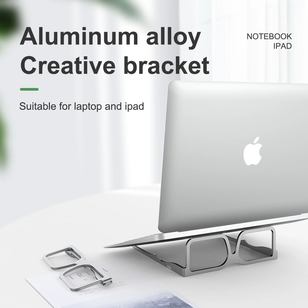 

Portable Folding Aluminum Alloy Bracket, Lightweight Stand Holder for Laptop iPad, Glasses Design Support for Notebook, 50 Pcs