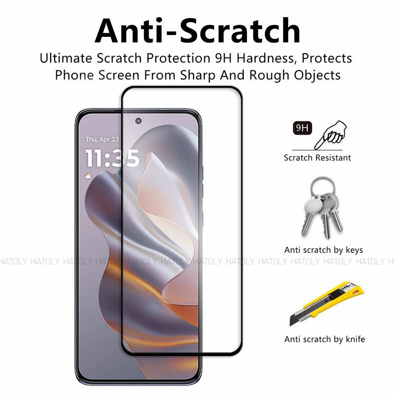 Premium Tempered Glass Screen Protector - Full Glue Coverage for Motorola Moto S50 (2/4-Pack)