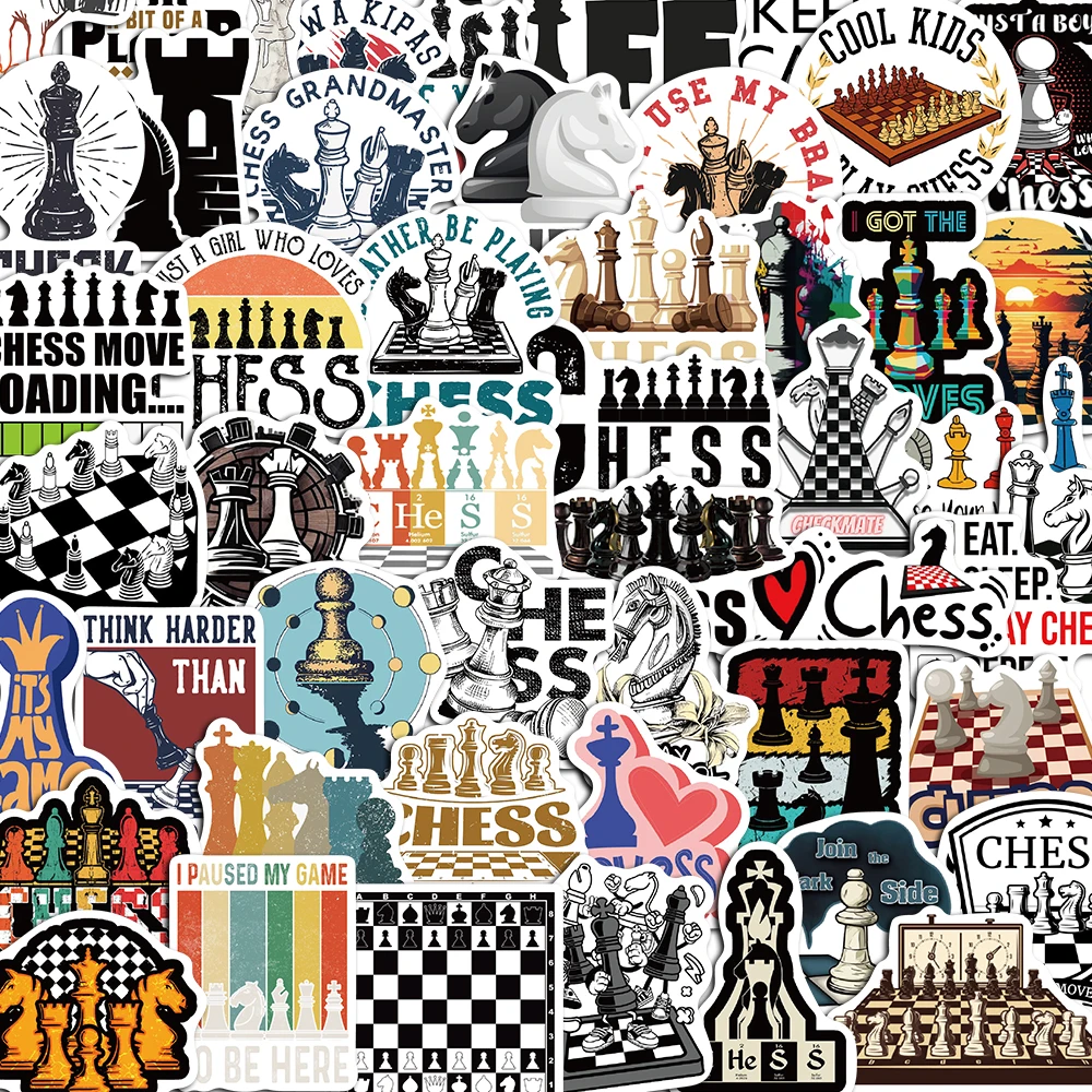 10/50PCS Chess  Game Board Game Cartoon Decor  Stickers Pack DIY Skateboard Motorcycle Suitcase Stationery Decals Phone Laptop