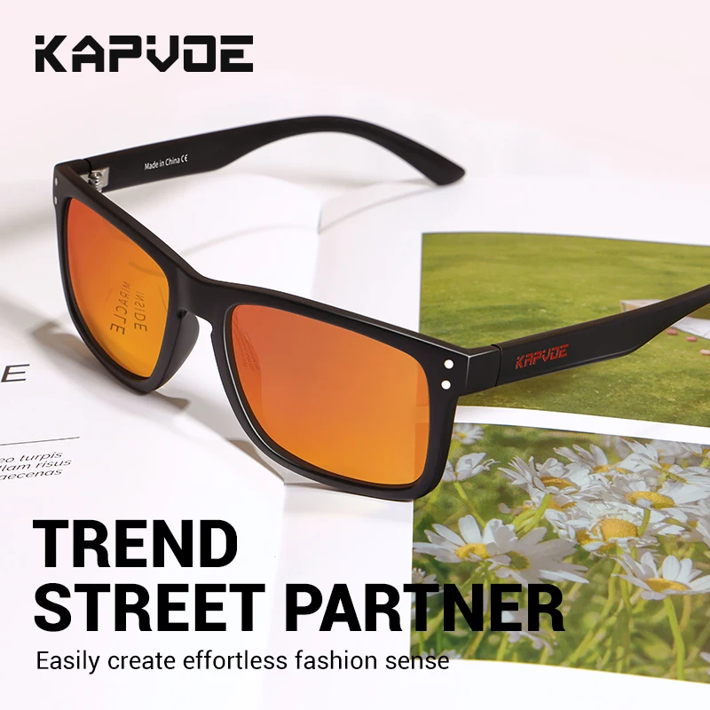 KAPVOE Polarized Fishing Sunglasses Fashion Square Vintage Sunglasses UV400 Sports Glasses Driving Hiking Anti-glare Eyewear fishing sunglasses