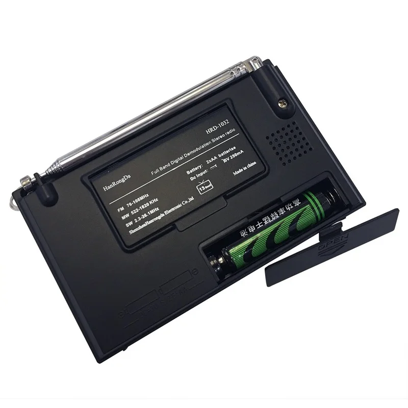 Portátil de Banda Completa Digital Tuning Multiband Estereotuner mw am fm sw Receptor de Controle de Rádio de Ondas Curtas Rec Dc5v Power Hrd1032 - Image 4