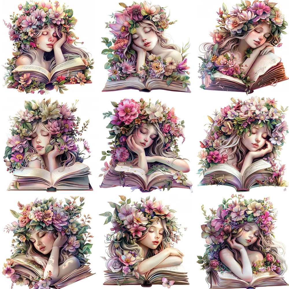 Flowers Girl Book Stickers Pack Varied for Kids Crafts Scrapbooking Laptop Luggage Notebook Aesthetic Customized Graffiti Decals