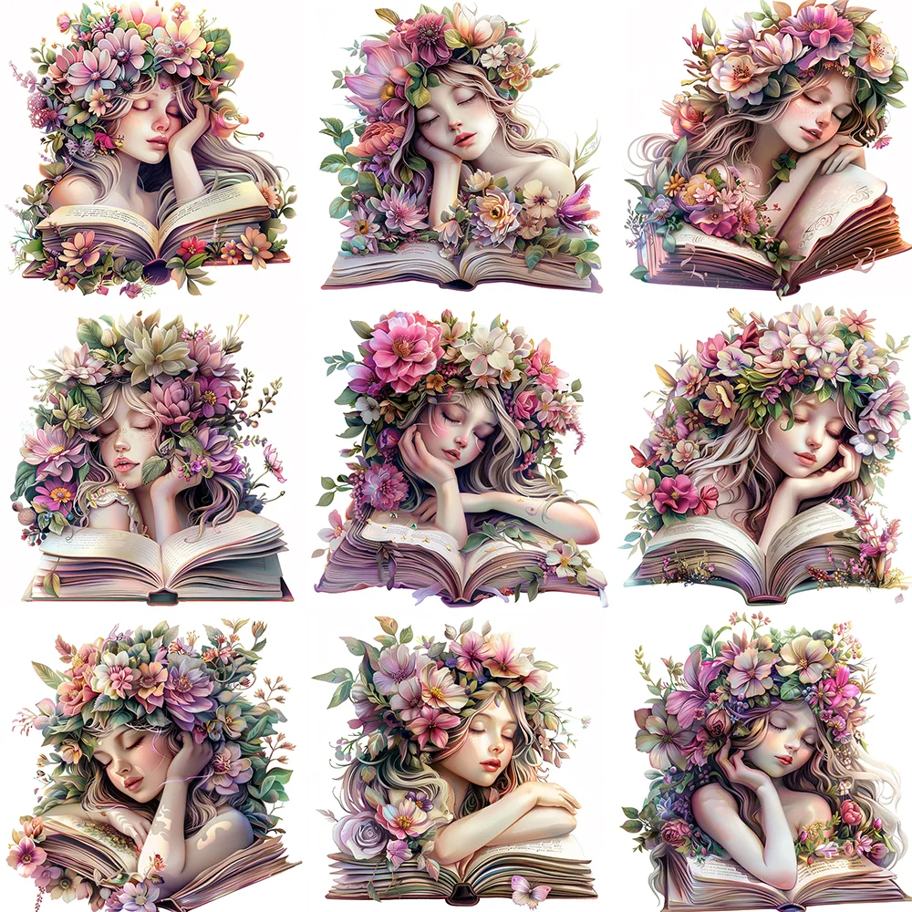 

Flowers Girl Book Stickers Pack Varied for Kids Crafts Scrapbooking Laptop Luggage Notebook Aesthetic Customized Graffiti Decals