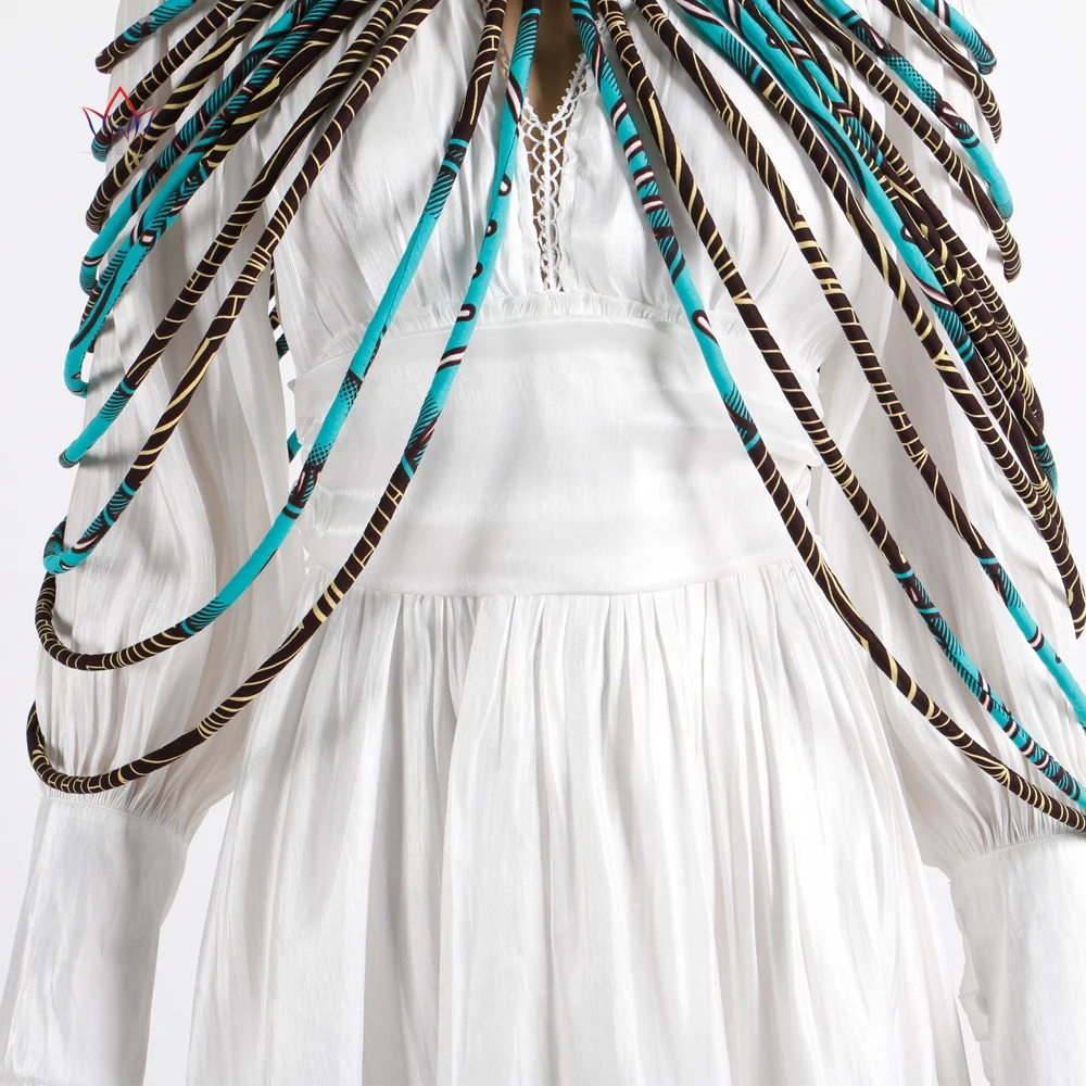 BRW African Ankara Handmade Strap Necklaces Fashion Accessories Jewelry Gift Afircan Fabric Print Necklace Shawl WYX15
