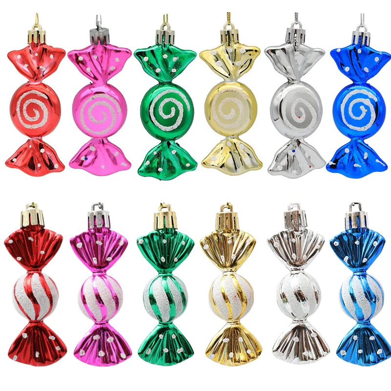 

6Pcs/box Plating Candy Bells Christmas Tree Ornaments Xmas Gifts Noel Navidad 2023 Christmas Decoration for Home New Year 2024