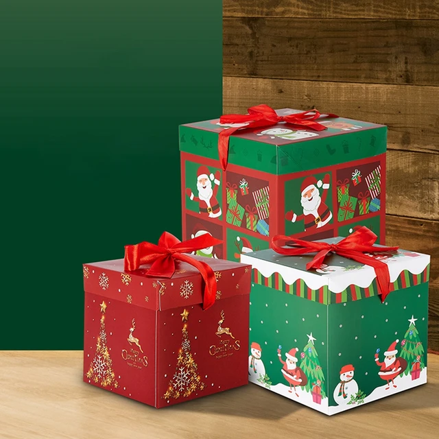 Grande boîte-cadeau personnalisée de Noël à rayures en canne à sucre avec  couvercle magnétique - Boîte de réveillon de Noël > Mariage Déco Belle  Nuance