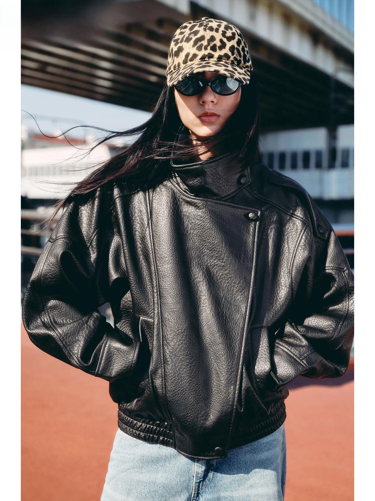 ZAPRHA 2025년 가을 여성 캐주얼 스탠드 칼라 긴팔 인조 가죽 재킷 다용도 아우터 우아한 여성 스타일 - AliExpress