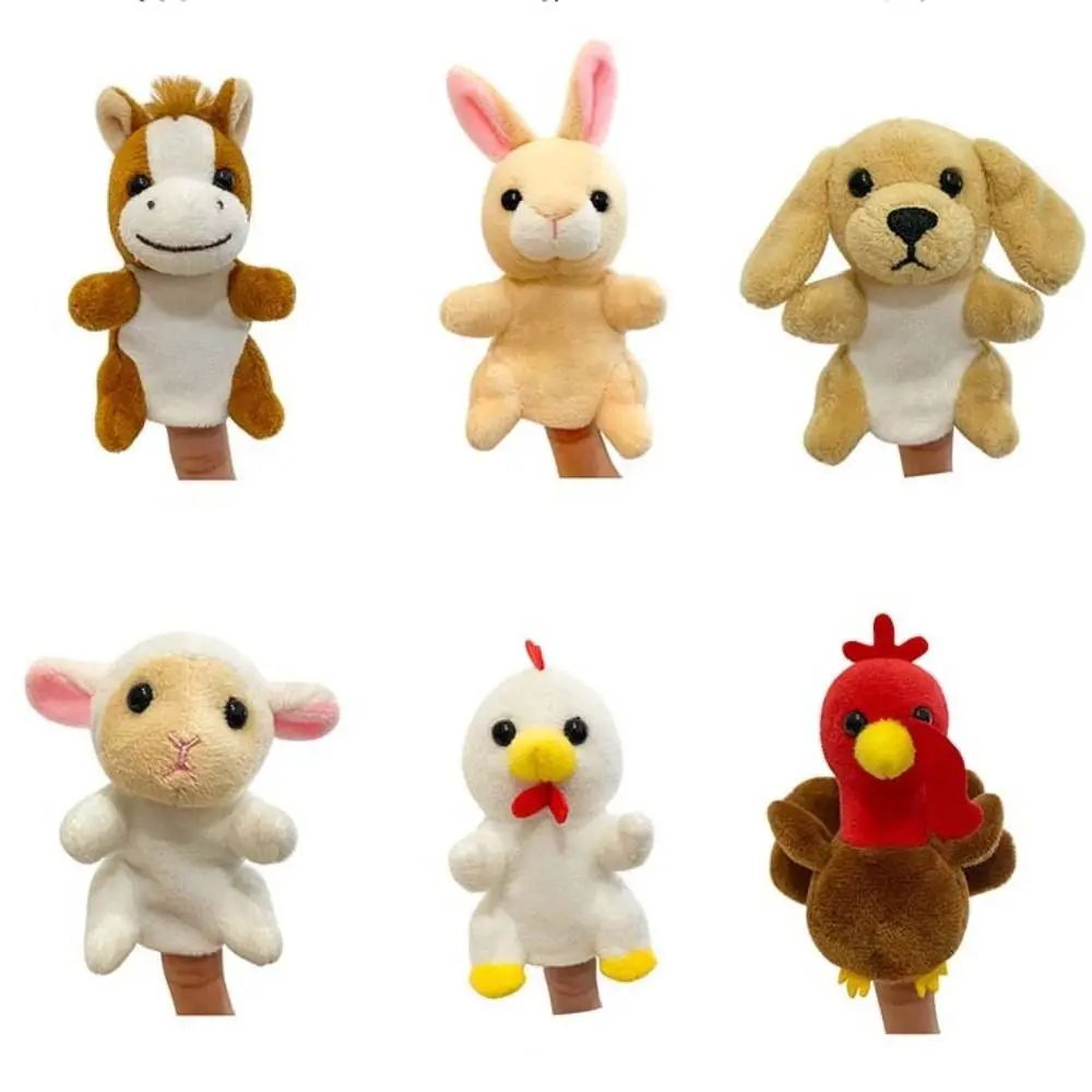 Cloth Doll Farm Animal Finger Puppet Role Play Educational Animal Hand Puppet Cartoon Kawaii Puppets Plush Toy Kids Toy