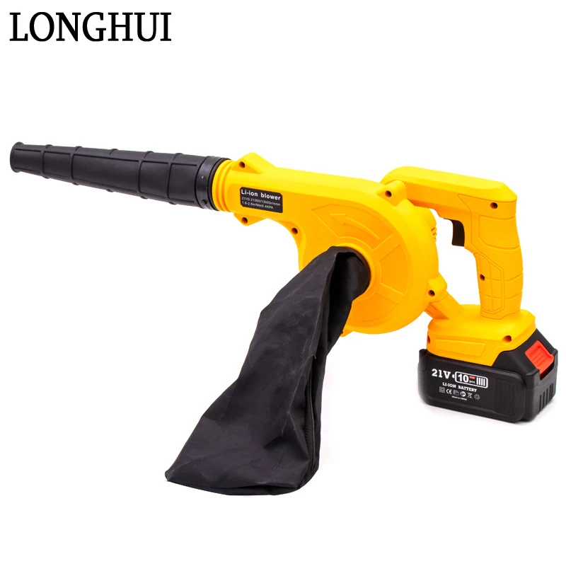 

21V Electric Hair Dryer 2 in 1 Cordless Air Blower Industrial High Power Suction Blowing Dual Use Blower Vacuum Cleaner Tools