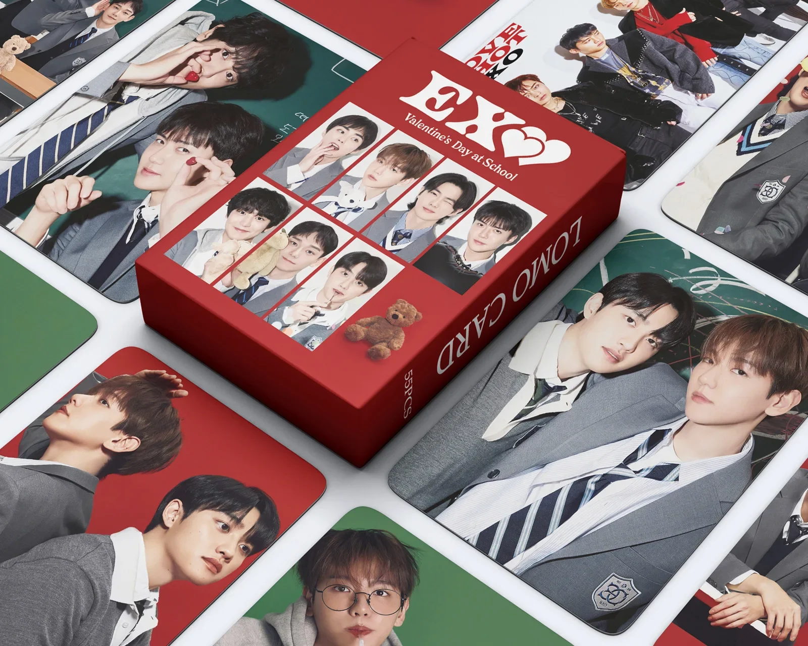 

55Pcs Kpop EXO Lomo Cards New Album Valentine's Day at School Photocards 2024 BAEKHYUN CHANYEOL Postcard Fans Gifts