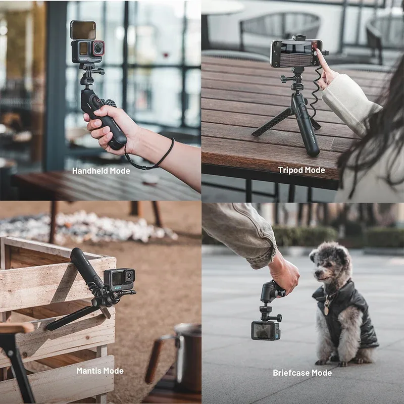 PGYTECH CapLock MantisPod 전원 삼각대 Gopro Insta360 액션 카메라 스마트 폰용 원격 제어 기능이 있는 핸드 헬드 모드