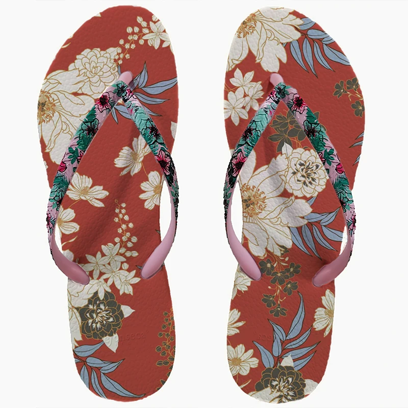 Flip-flops Women summer wear soft soles non-slip bathroom bath flat student beach fashion comfortable printed flip-flops