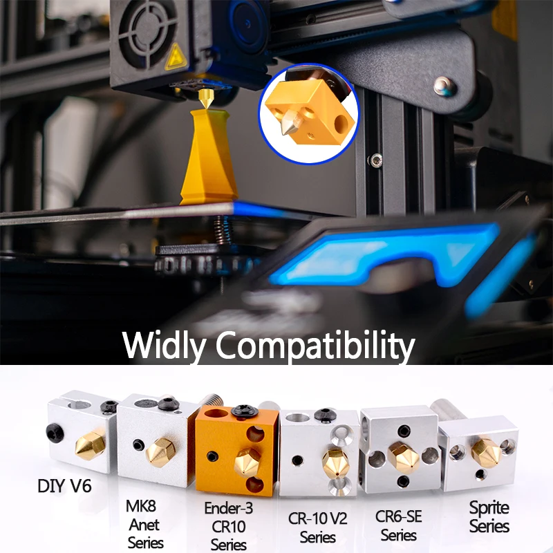 5/10PCS MK8 Brass Nozzle 0.2MM 0.3MM 0.4MM 0.5MM Extruder Print Head Nozzle For 1.75MM CR10 CR10S Ender-3 3D Printer Accessories