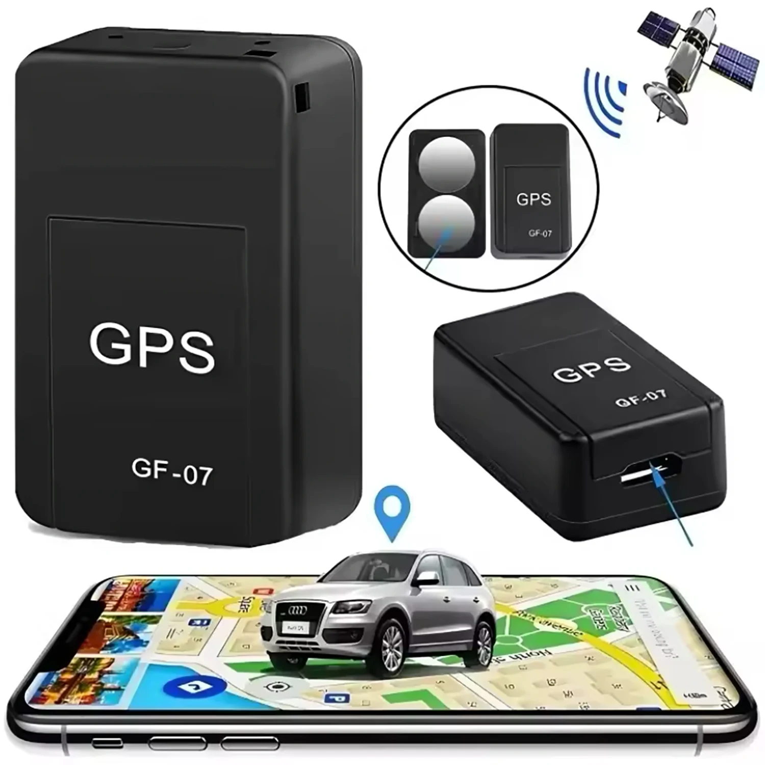 GF07 GPS Tracker Precise Positioning Strong Magnetic Car Vehicle Tracking Anti-lost Anti-theft Device Mini Portable GPS Locator