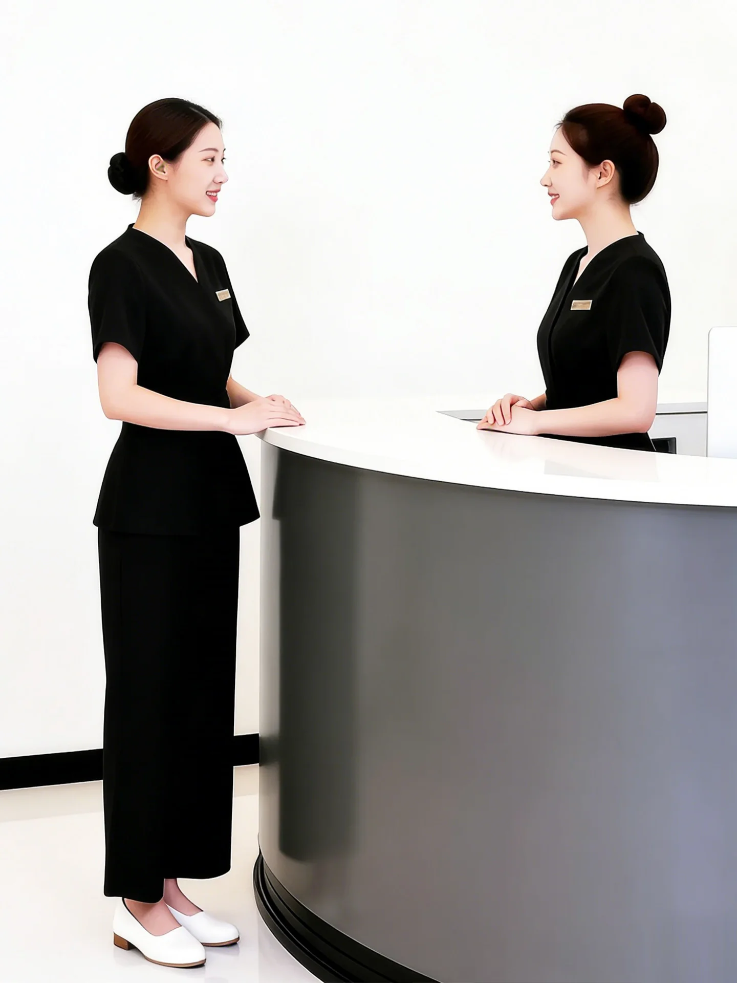 미용 요법사용 여성용 반팔 유니폼 세트 봄 여름 고급 피부 관리 보석 매장 건강 관리 살롱