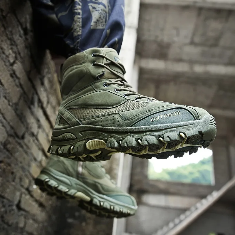 Tactical Military Combat Boots Men Genuine Leather US Army Hunting Trekking Camping Mountaineering Winter Work Shoes Bot Zapatos