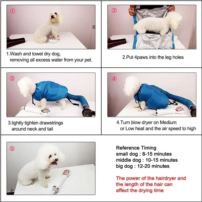 Portable Quick Hair Blowing Pet Dog Hair Dryer Dry Bag Foldable Beauty Bag for Dog Cat Bath Drying