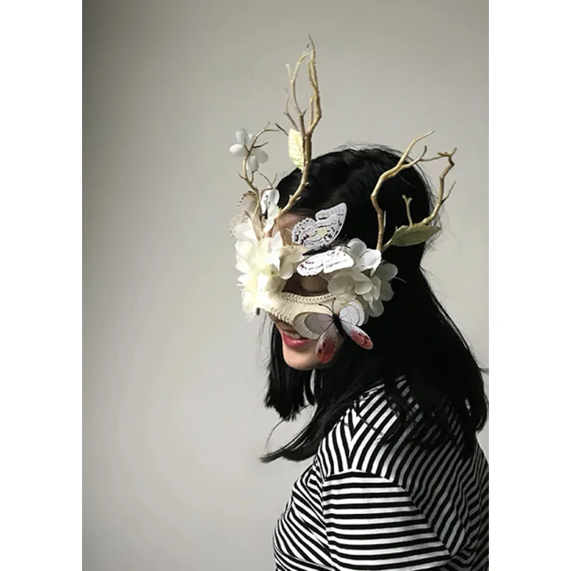 

Branch Butterfly Mask Dance Mask Halloween Cosplay Party Mask Christmas Stage Catwalk Exaggerated Headwear