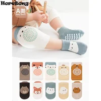 Baby Knee Pad And Floor Socks Set Non-slip Crawling Cushion Infants Toddlers Socks Protector Safety Kneepad 2-piece Set Girl Boy 2