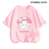 2024 New My Melody Tshirt Anime Summer Multiple Fashion Children's T-shirts Round Neck Casual Short Sleeve Print Trucksuit 1