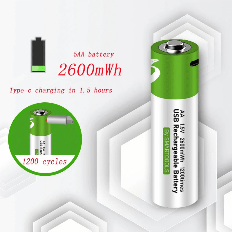 Rechargeable Battery Aa 1.5v 2600mwh Lithium Battery Support Direct  Charging Of Type-c Line Pilas Recargables Aa Bateria Lithium - Rechargeable  Batteries - AliExpress