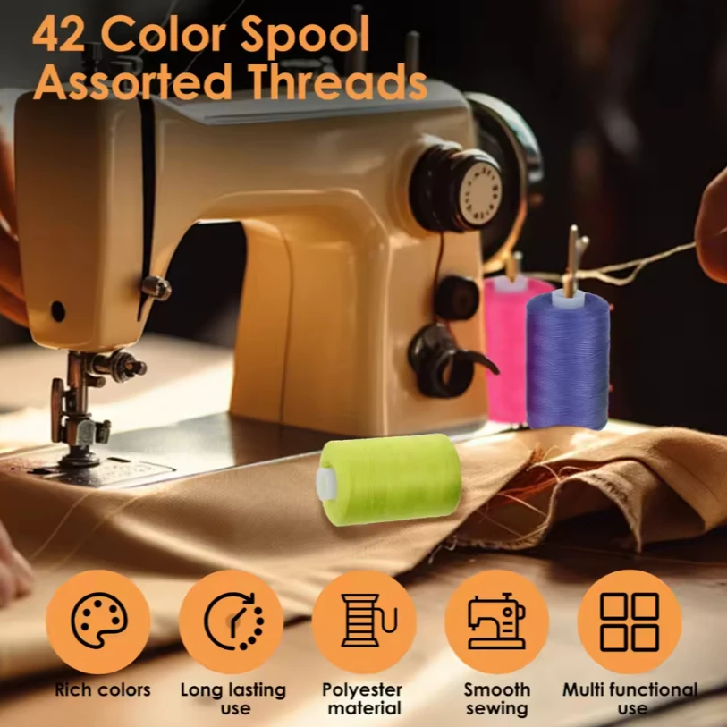 Vibrant 12-Color Polyester Sewing Thread Set for DIY Projects and Embroidery