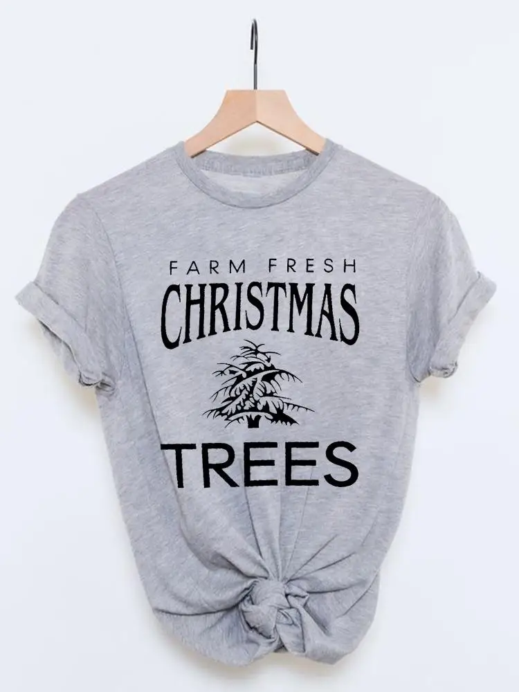 

Tee Christmas Women Lovely 90s Style Trend Cute Fashion Lady Printed New Year Clothing Short Sleeve T-Shirts Graphic T Top