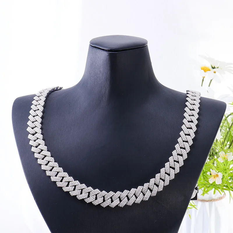 provence cuban link chain necklace 925 silver for men punk def/vs lab diamond chain necklace hip hop personalized custom Provence Cuban link chain Necklace 925 Silver for Men punk DEF/VS lab diamond chain Necklace hip hop personalized Custom 3