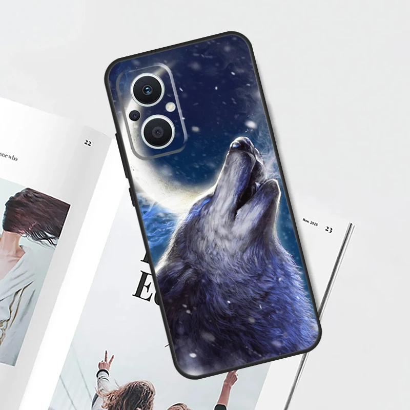 Moon Roaring Wolf Design Phone Case Cover