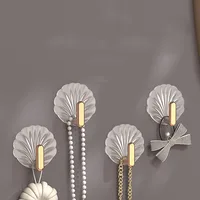 10Pcs Shell Shape Wall Hook Kitchen Bathroom Multifunction Punch Free Hooks Coat Hanger Home Decoration Paste Style Hooks New 1