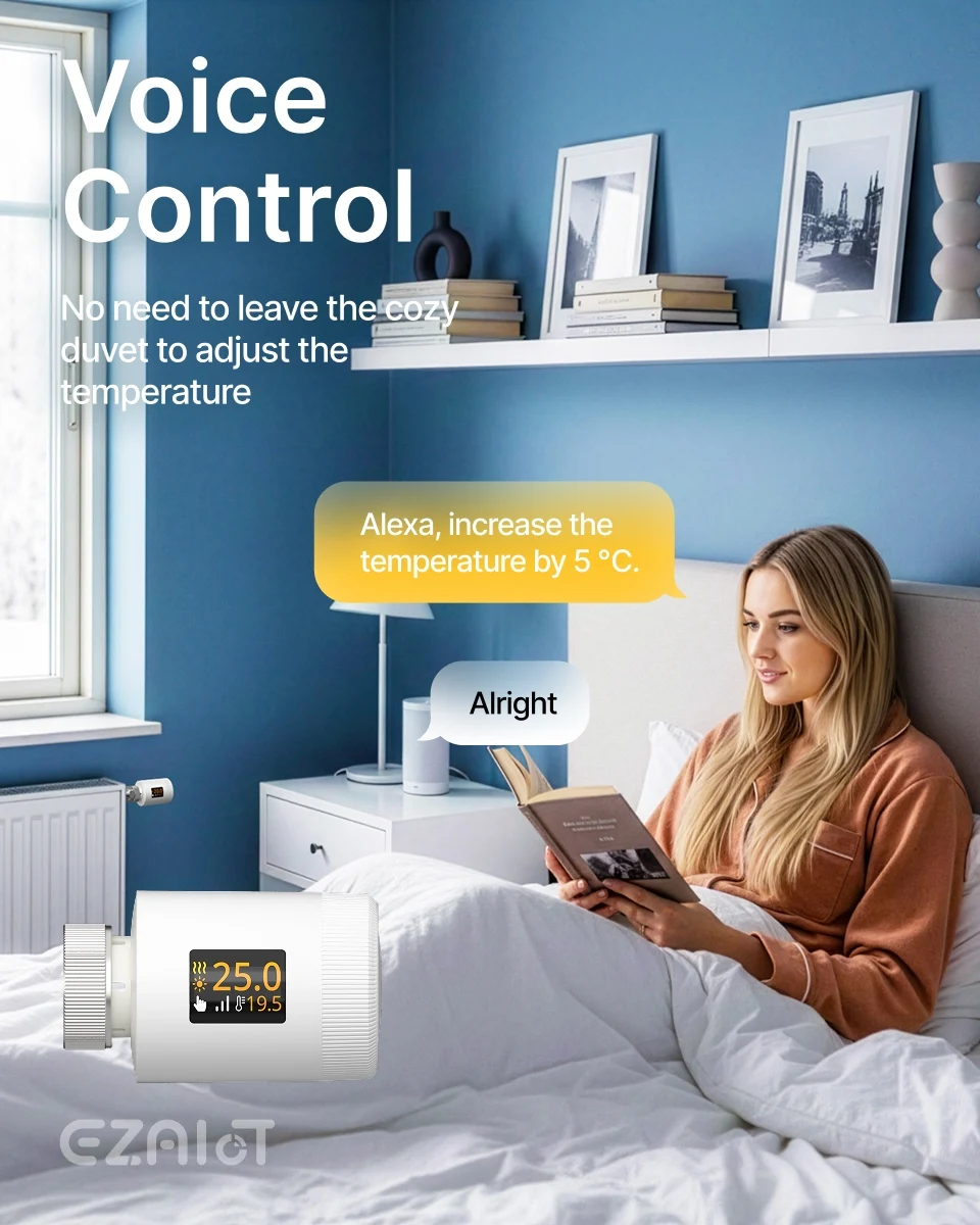 Tuya wifi6 Smart home TRV 1-6PCS thermostatic radiator valve actuator programmab