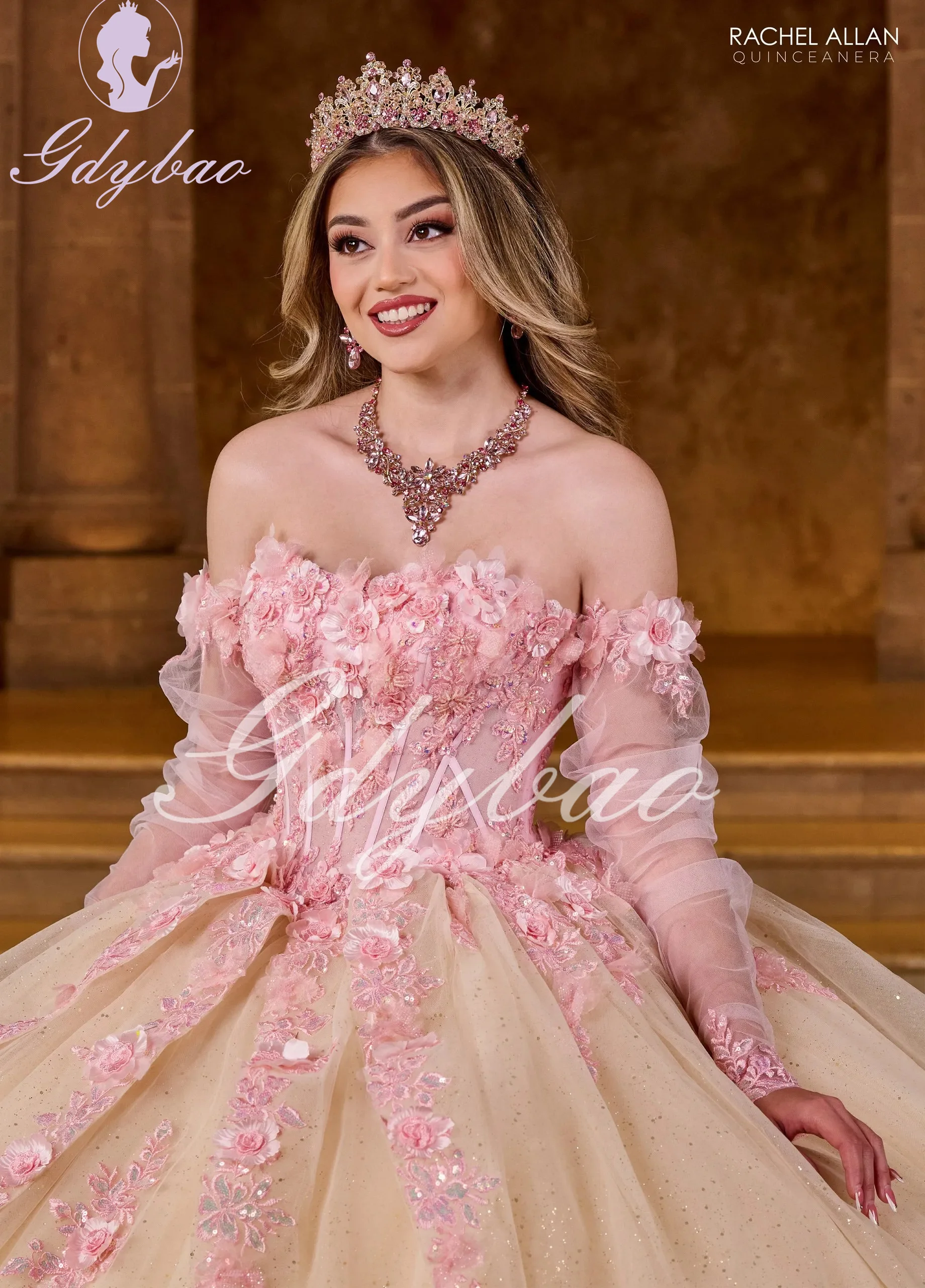 Fabulous Beading Ball Dress Quinceanera Dresses Lace Lace Dresses With Long Sleeves Long Sleeves 15 Layer Sequins Vestido de