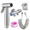 304 Stainless Steel Spray Gun Shower Handheld Bidet Sprayer Set Handheld Toilet Bidet Faucet Sprayer Shower Nozzle Self Cleaning 1