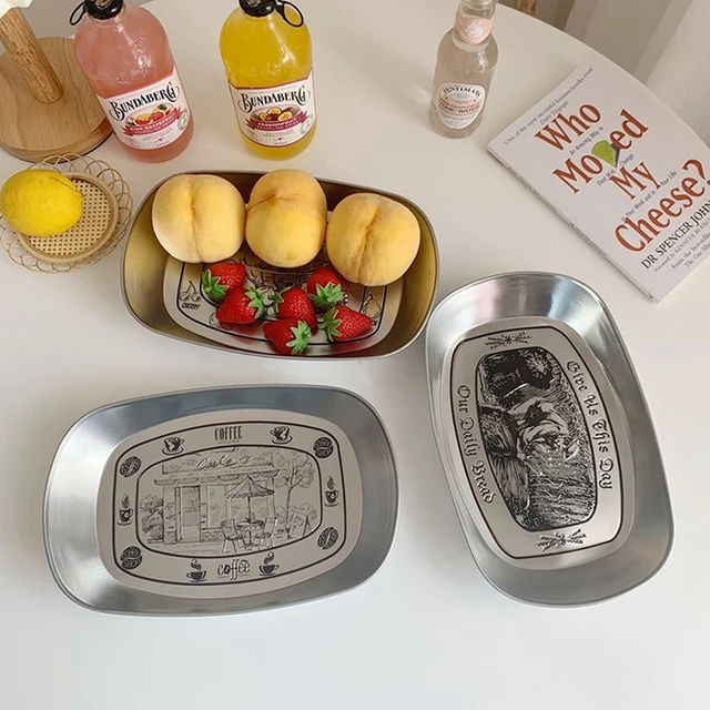 Fém Tálca Hajó Alak Tányér Sütemény Gyümölcs Desszert Nyugati Steak Edény Snack Ékszertároló Étkező Konyhai - Image 5