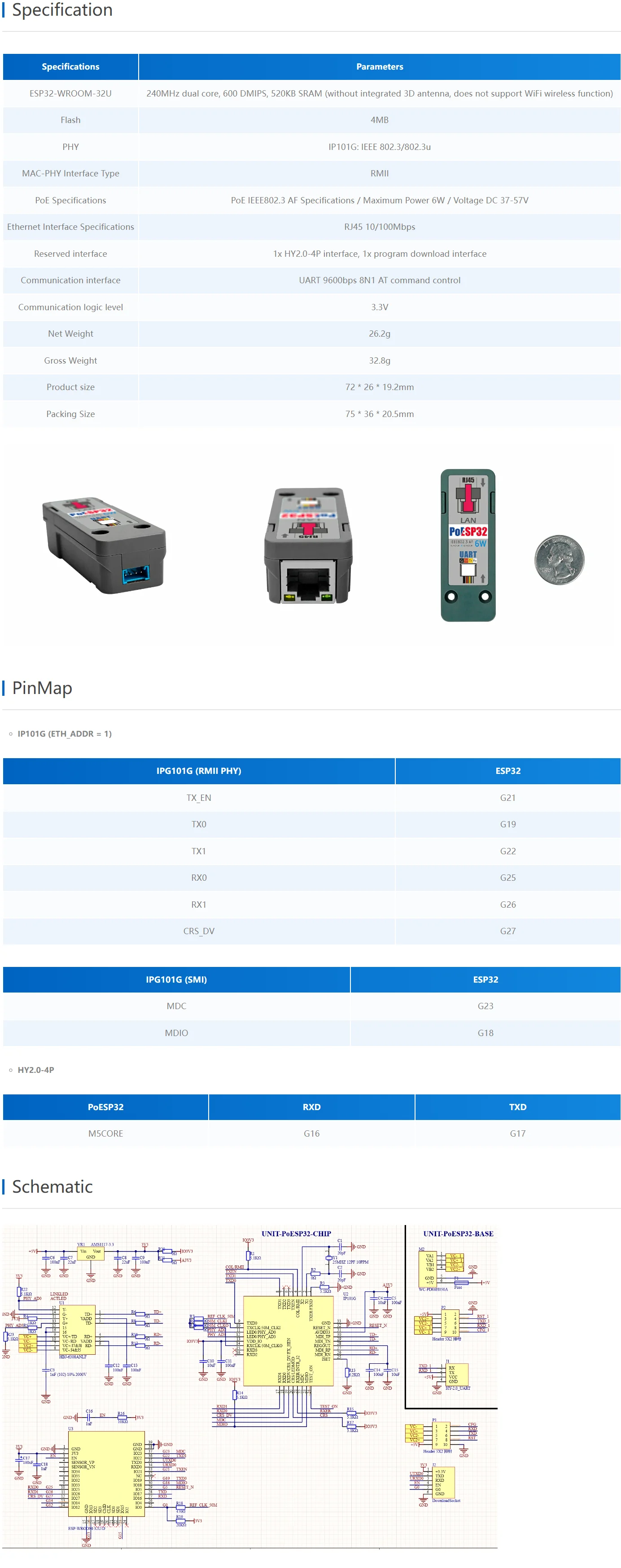 Official ESP32 Ethernet Unit with PoE