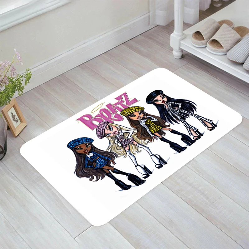 

Bratz Doll Cartoon Floor Mat Aesthetic Room Decoration Home Carpet Entrance of House Rugs Carpets Balcony Kitchen Rug Foot Door