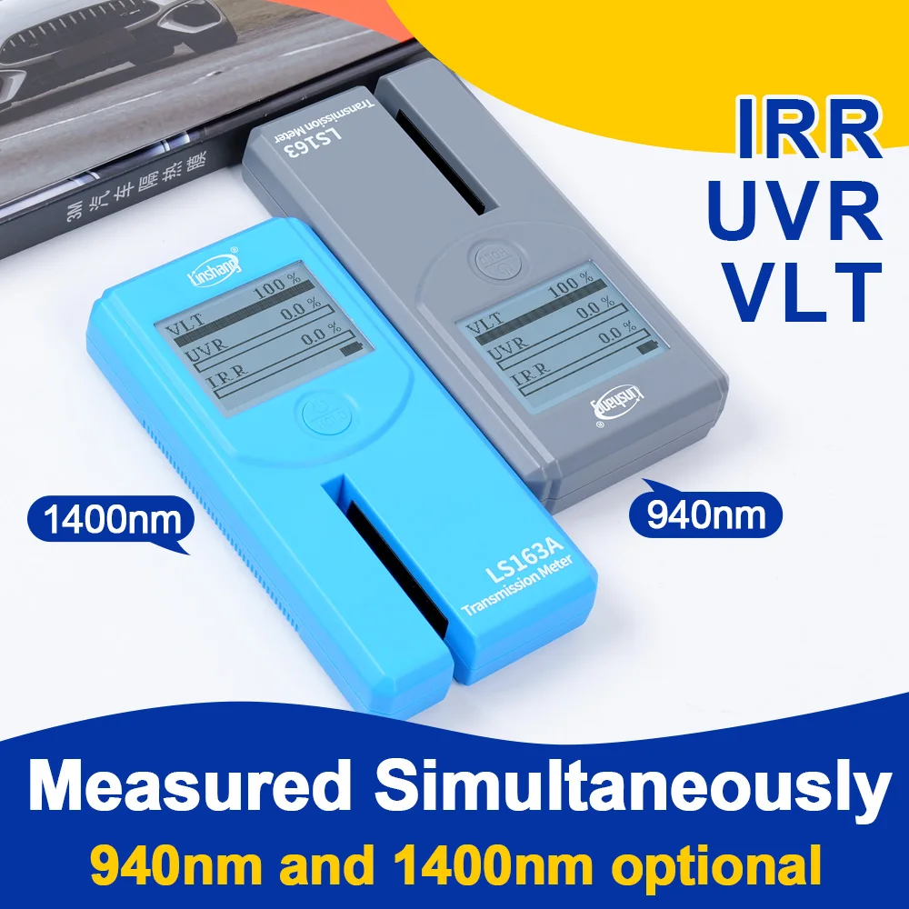 Window Tint Meter Car Vlt Transmission Meter Rugged Solar Film Tester Rotatable Screen for Automotive Window LS163 LS163A