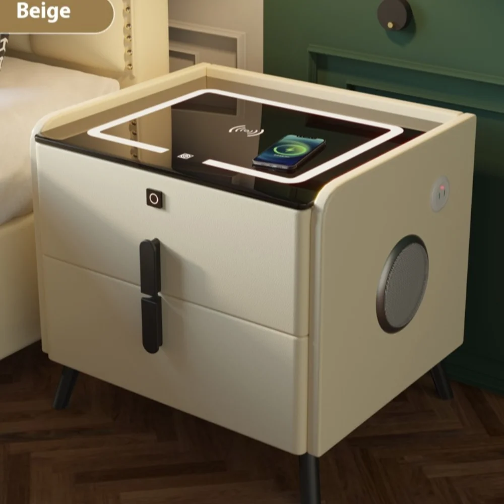 Smart Bedside Tables Nightstands Minimalisms Night Stand with Drawer with Wireless Charging Bedroom Smart Bedside Table nightstands set