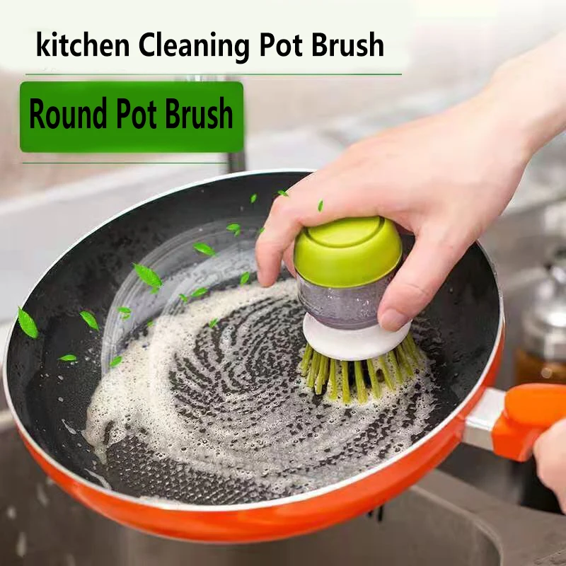 2 IN 1 Wash Pot Brushes Pot Dish Cleaning Brush With Liquid Soap Dispenser  Dishwashing Brush Kitchen Cleaning Tools Accessories - AliExpress