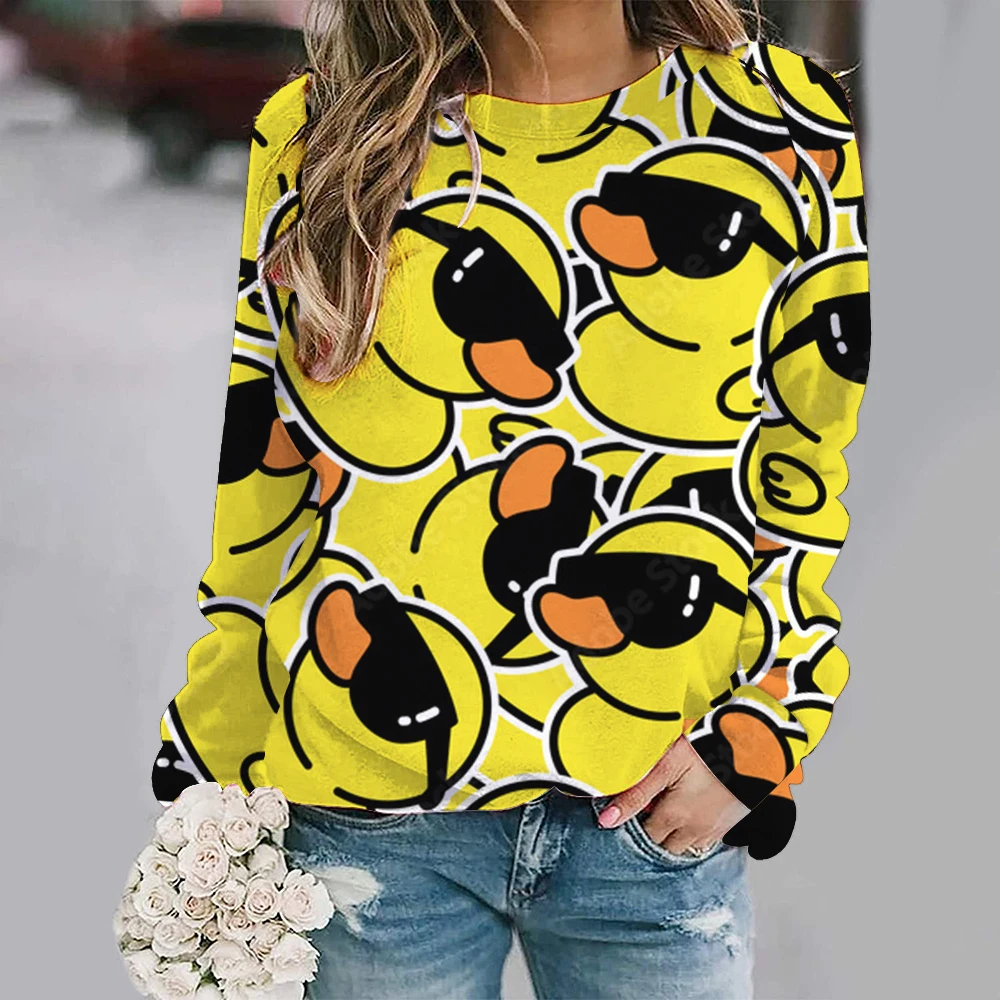 Funny Duck Panda Hoodie Cute Animal 3D Print Women Hoodies Streetwear Sweatshirts Oversized O-Neck Pullover Harajuku Clothing