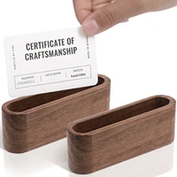 Business Card Holder Wooden Organizer Office Desk name card Display Stand with Pen Slot Memo Pad Cards Stand Card Holder Storage 3