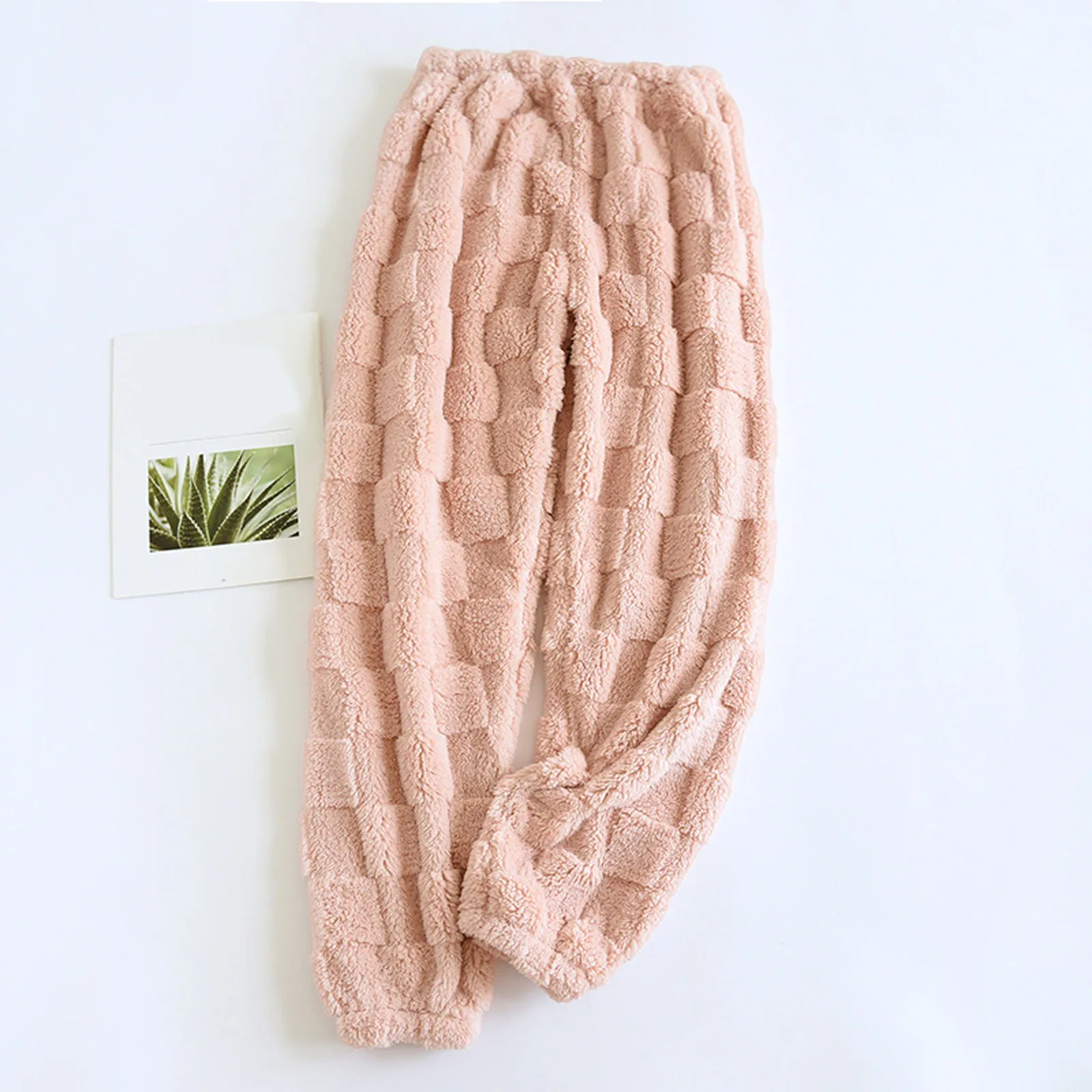 

Женские брюки из кораллового флиса, мягкая теплая Пижама, эластичные брюки со шнуровкой, повседневная одежда, женские утепленные брюки