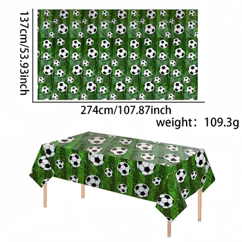 1/3 Stuks Voetbaltafelkleed voor WK 2026 feest Verjaardagsparty Decoraties - Plastic Tafelkleed voor Ballen-thema Benodigdheden 2