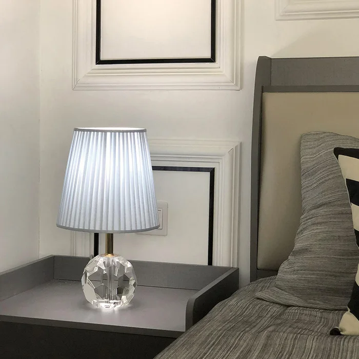 Nordic light luxury crystal lamp sofa Luxury warm color bedside