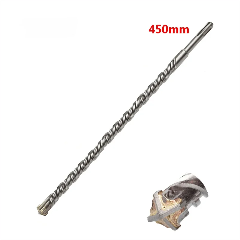 8mm-32mm For Drilling Concrete Bits Cross 1pcs Bit Extended SDS Drill PLUS Rotary Wall Drill Drill 450mm Hammer