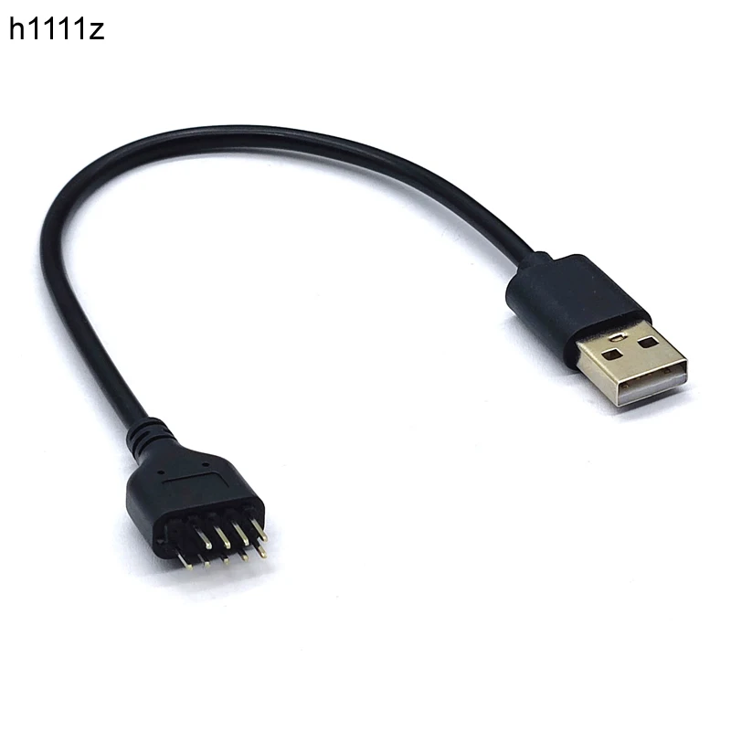 

NEW USB Connector USB Extension Cable USB2.0 to 9Pin Conector 9 Pin Male to External USB A Male PC Mainboard Internal Data Cable