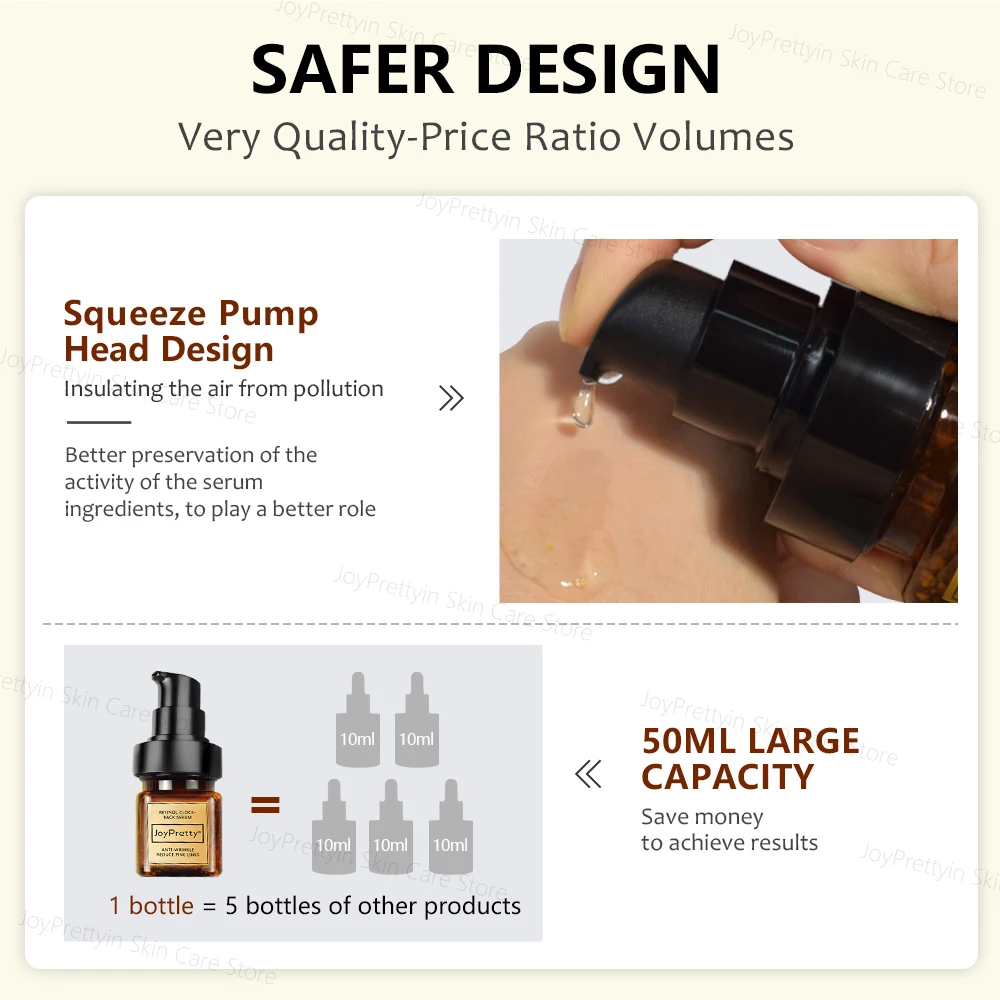 Retinol Wrinkle Hyaluronic Acid Pore Shrink Moisturizing Lifting Anti Aging Facial Serum